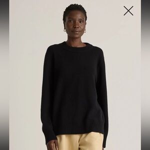 NWOT Quince Mongolian Cashmere Oversized Crewneck Sweater Size XS in Black